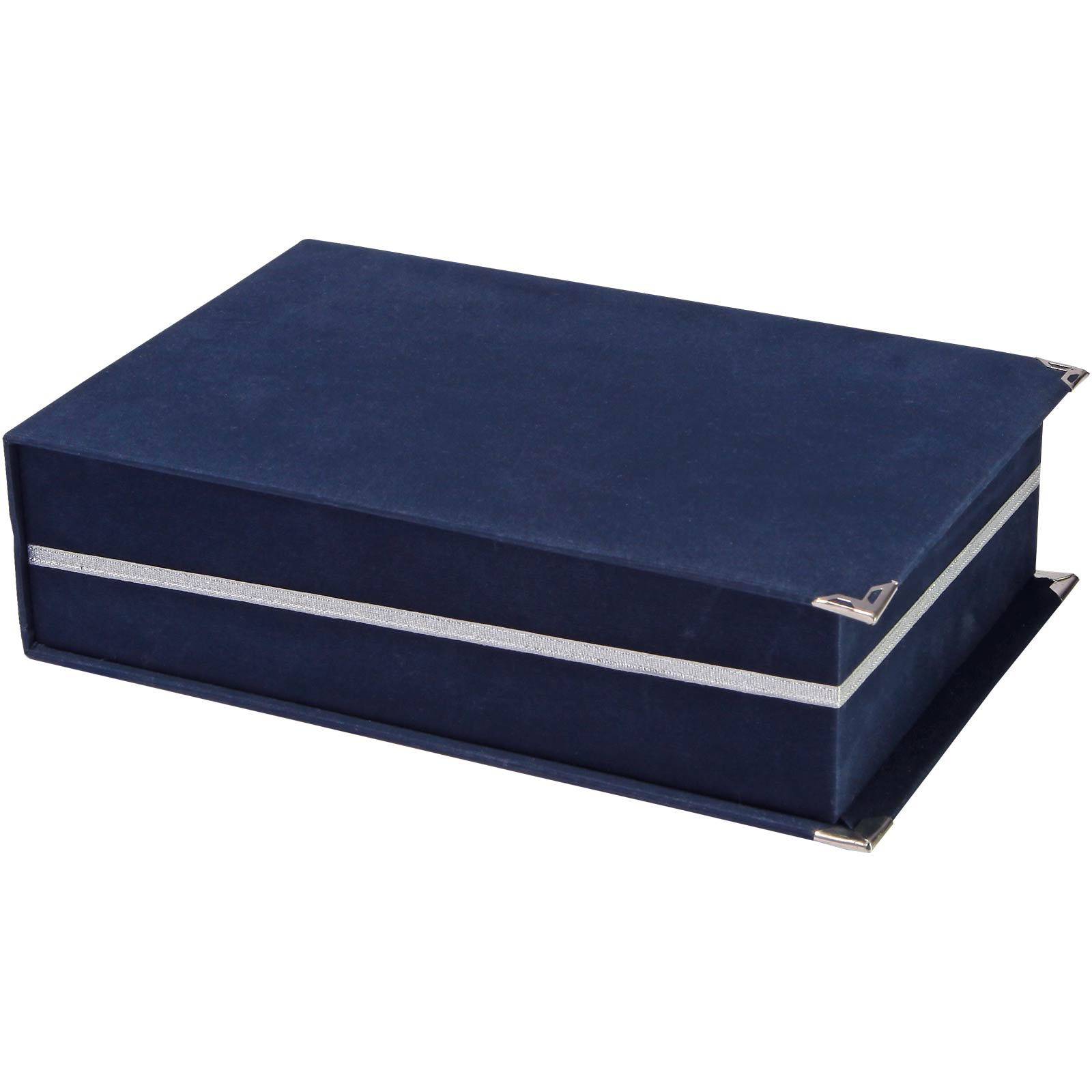 KAŞMİR LACİVERT KADİFE PLAKET KUTUSU (14X24 CM)