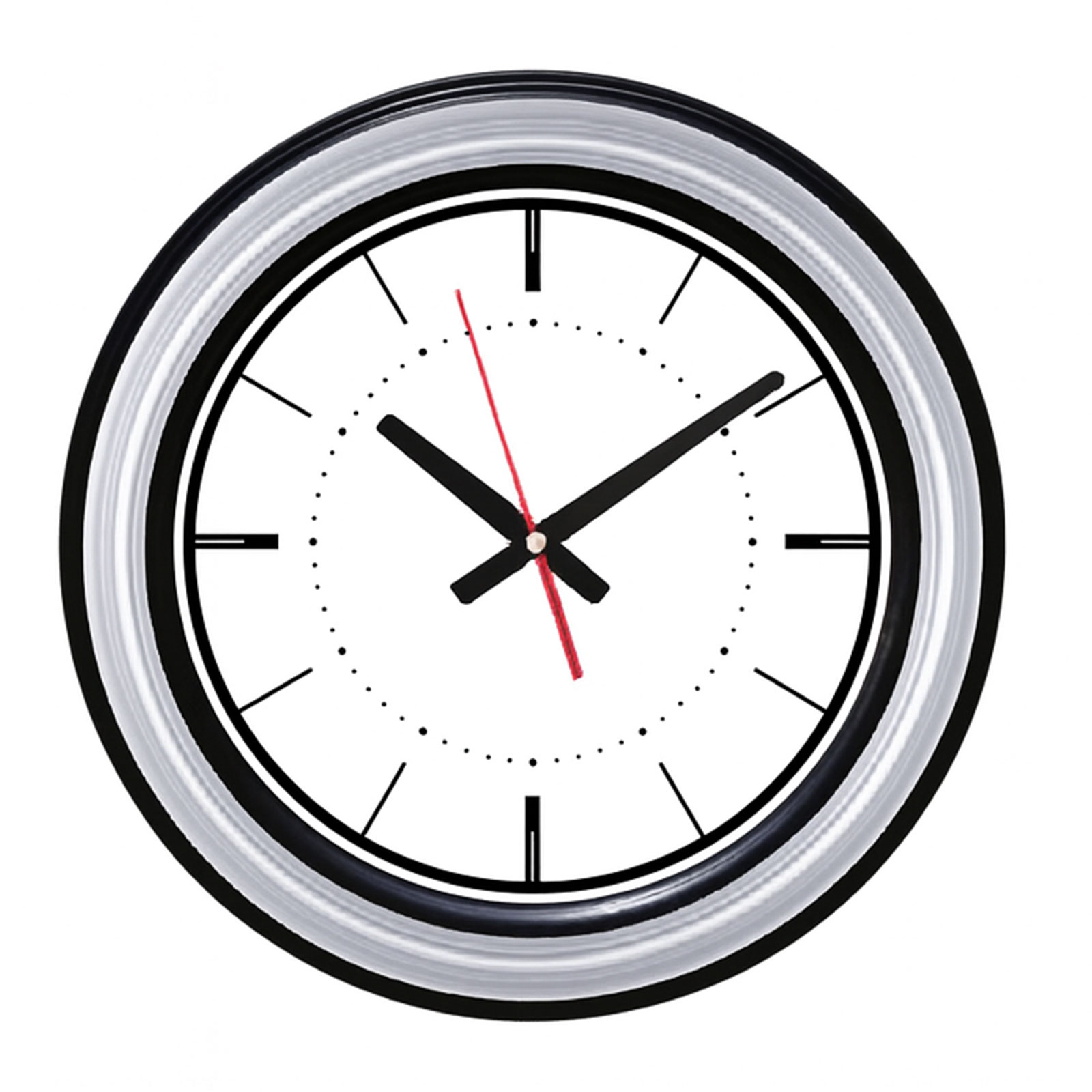 SEDNA526 SİYAH-GÜMÜŞ BRİSTOL KADRAN DUVAR SAATİ (480 MM)