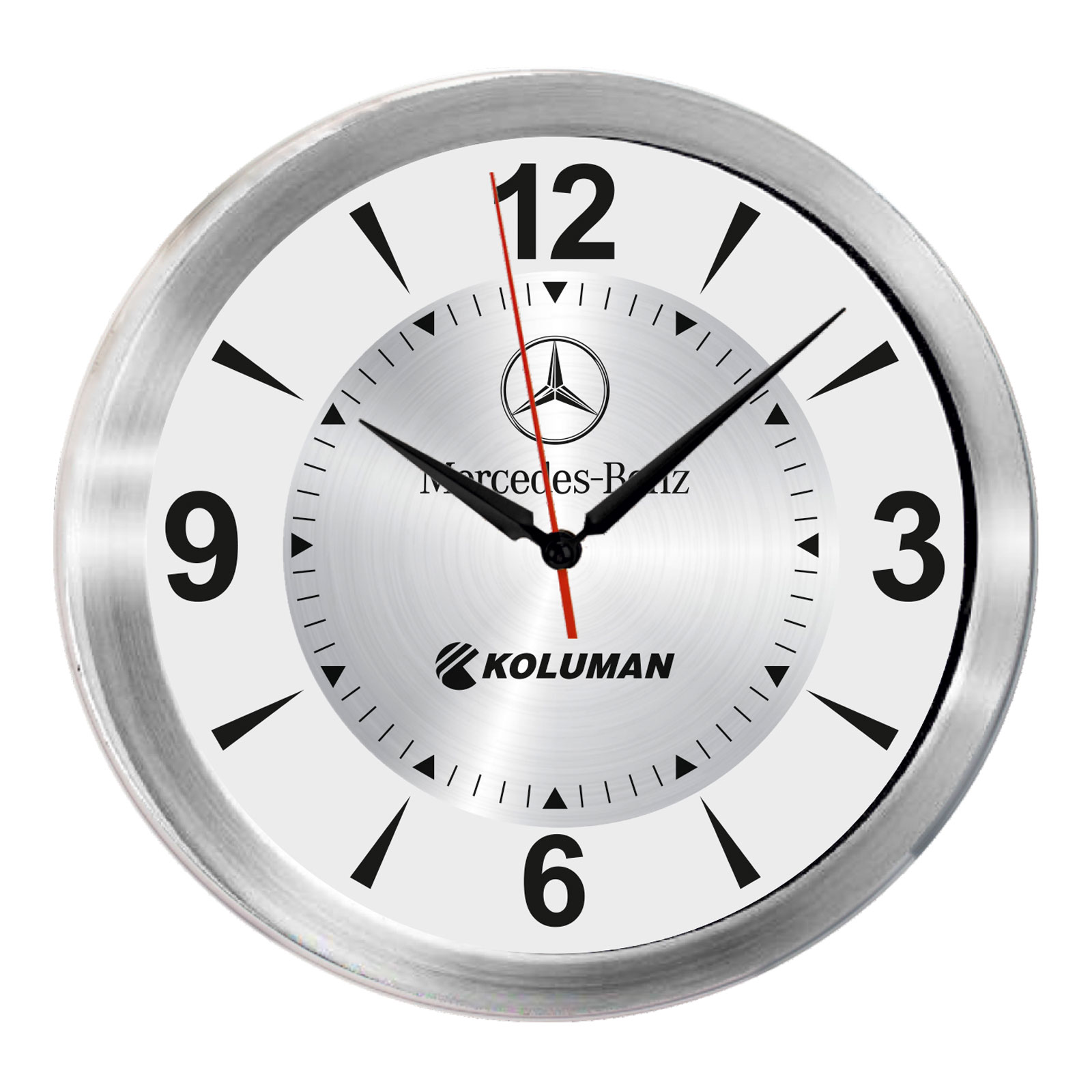 TRİTON091 GÜMÜŞ METAL KASA DUVAR SAATİ (350 MM)