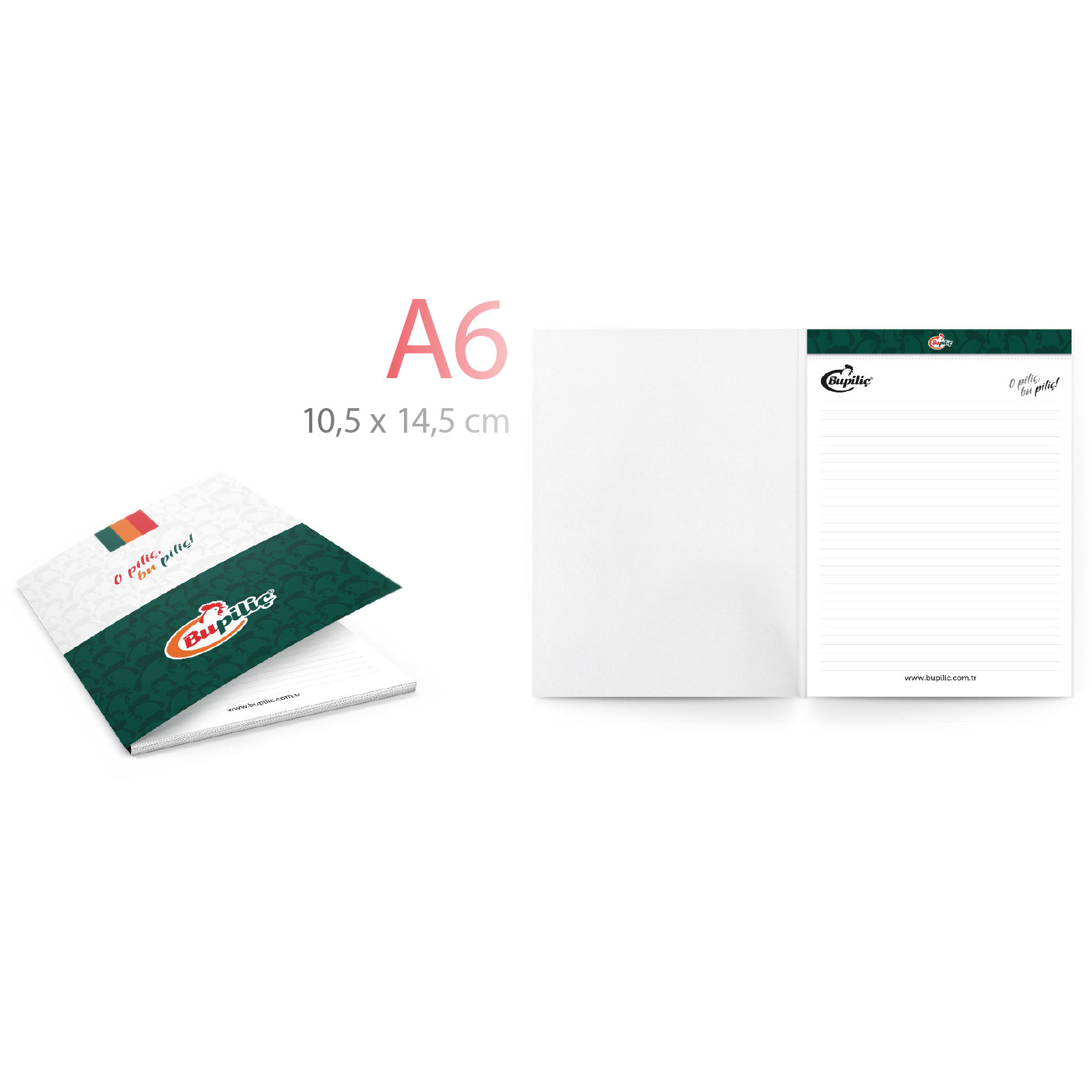 ALA-42 KAPAK GEÇMELİ YANA AÇILIR A6 BLOKNOT