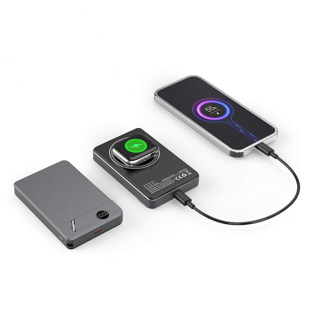 KİLYOS 10.000 MAH SİYAH MAGSAFE  ve  WIRELESS STANDLI POWERBANK